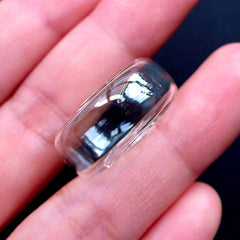 Round Flat Glass Bubble in 22mm | Transparent Glass Bottle Vial | Bubble Ring Making | Terrarium Findings (2pcs)
