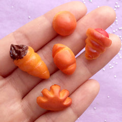 Assorted Miniature Bread Cabochons | Dollhouse Food Cabochons | Sweets Deco | Kawaii Decoden Supplies (5pcs / 13mm to 27mm)