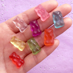 Kawaii Candy Cabochons | Faux Gummy Bear Cabochon | Fake Food Jewelry Making | Decoden Phone Case  (8pcs / Assorted Mix / 11mm x 19mm)