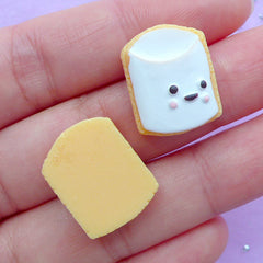 Milk Sugar Cookie Cabochons | Doll Food Cabochon | Miniature Sweet Jewelry Making | Kawaii Craft Supplies (2pcs / 15mm x 19mm / Flat Back)