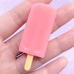 Miniature Popsicle Cabochon | 3D Tropical Fruit Punch Ice Pop Embellishment | Doll Food Supplies | Kawaii Decoden (1 piece / Carol Pink / 23mm x 58mm)