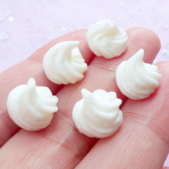 Whipped Cream Cabochons | Kawaii Decoden Supplies (5pcs / 11mm x 8mm)