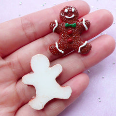 Kawaii Cabochons | Gingerbread Man Cabochon | Sweets Deco (2pcs / 24mm x 28mm)