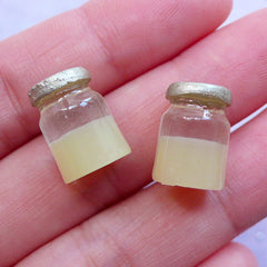 Dollhouse Jar Cabochons | Miniature Food Bottle in 3D | Fake Food Jewelry DIY | Doll House Crafts (2 pcs / 10mm x 14mm)