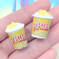 Dollhouse Popcorn | Miniature Snake | Doll House Food Supplies | Mini Food Jewelry Making (2 pcs / 18mm x 24mm)