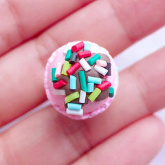 3D Ice Cream Cabochons with Sprinkles Topping | Polymer Clay Icecream with Two Scoops | Kawaii Sweets Deco | Decoden Phone Case (1 piece / Blue Moon & Strawberry / 15mm x 37mm)