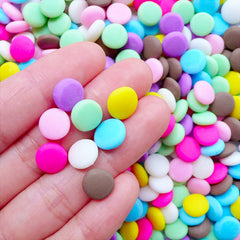 Polymer Clay Chocolate Candy Cabochons | Fake Fimo Candy Toppings | Sweets Deco Suppies | Faux Food Crafts | Kawaii Decoden Supplies | Phone Case Decoration (5 pcs / 10mm / Colorful Mix / Thick Type)