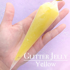 Glitter Deco Cream in Jelly Color | Glittery Sweet Deco | Cell Phone Decoden Cream | Imitation Whip Cream | Kawaii Whipped Cream Case (50g / Yellow)