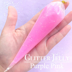 Jello Whipped Cream with Glitter | Glittery Deco Cream | Faux Whip Cream | Decoden Phone Case | Kawaii Crafts (50g / Purple Pink)