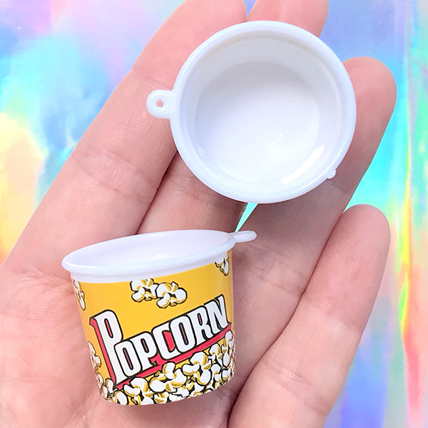 10pcs Cute Mini Popcorn Resin Charms Simulated Food Pendant For
