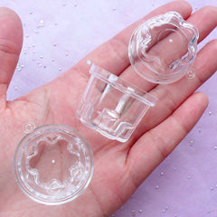 Miniature Jelly Pudding Cup Charms | Fake Sweets Jewelry Making | Faux Food Craft (4 pcs / 32mm x 23mm)