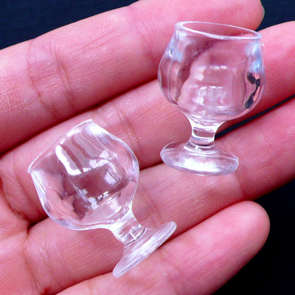 Miniature Wine Glasses, Dollhouse Glassware, Mini Plastic Cups, Dol, MiniatureSweet, Kawaii Resin Crafts, Decoden Cabochons Supplies