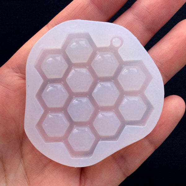 Honeycomb Pendant Silicone Mold, Resin Jewelry Mold, Clear UV Resin, MiniatureSweet, Kawaii Resin Crafts, Decoden Cabochons Supplies