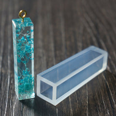 Square Bar Soft Mold | Resin Jewellery Mould | Resin Pendant DIY | Clear UV Resin Mold | Resin Craft Supplies (9mm x 46mm)