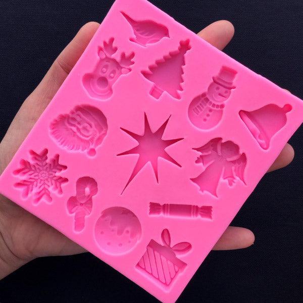 Silicone earrings mold Christmas for resin and epoxy mould for jewelry  Christmas tree, Reindeer, Snowflake for stud earrings