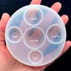 Round Domed Cabochon Mold in Different Sizes (5 Cavity) | Half Sphere Flexible Silicone Mould | Jewelry Craft Supplies (18mm, 20mm, 25mm & 30mm)
