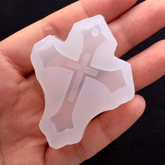 Saint Thomas Christian Cross Mold | Hollow Cross Charm Mold | Religion Jewellery Making | Resin Jewelry Mould | Kawaii Gothic Decoden (40mm x 49mm)