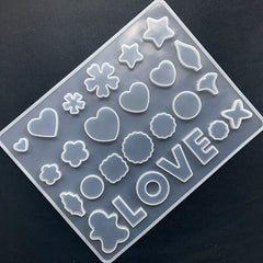 Heart Star Flower Leaf Love Gingerbread Man Flexible Silicone Mold (26 Cavity) | Resin Art & Clay Jewellery Supplies