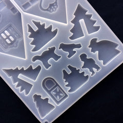 Gingerbread House Silicone Mold | Christmas Decoration | Epoxy Resin Craft Supplies | Clear Soft Mold for UV Resin