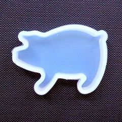 Kawaii Farm Animal Flexible Silicone Mold | Pig Cabochon Making | Resin Craft Supplies (41mm x 28mm)