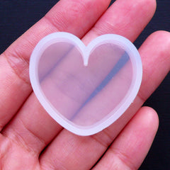 Silicone Heart Mould | Flexible Kawaii Cabochon Mold | Resin Craft Supply (31mm x 28mm)