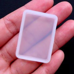 Flexible Rectangular Mold | Silicone Geometry Mould | Kawaii Cabochon Making & Resin Jewellery DIY (22mm x 31mm)