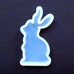 Kawaii Flexible Mold | Rabbit Silicone Mould | Bunny Resin Cabochon Making & Easter Jewelry DIY (25mm x 48mm)