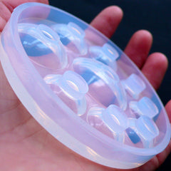 Round Cabochon Mold (9 Cavity) | Dome Cabochon Mould | Flexible Silicone Mold | Resin Jewellery DIY (10mm to 30mm)