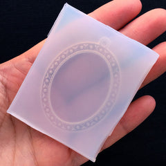 Oval Frame Charm Silicone Mold for Resin Jewelry DIY | Cameo Setting Mold | UV Resin Soft Mold | Clear Mould | Epoxy Resin Craft Supplies (39mm x 53mm)