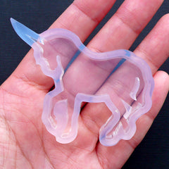 Unicorn Silicone Mold | Animal Flexible Mould | Kawaii Fairy Kei Cabochon Making | Resin Craft Supply (51mm x 42mm)