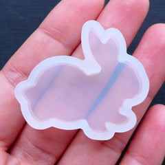 Easter Bunny Mold | Moon Rabbit Mold | Animal Cabochon Silicone Mould | UV Resin Craft | Flexible Epoxy Resin Mould | Clay Mold (36mm x 31mm)