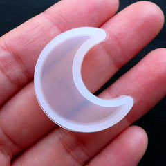 Moon Silicone Mold | Crescent Moon Flexible Mold | Magical Resin Cabochon Mold | Mahou Kei Jewellery Making | Kawaii Decoden Supplies (20mm x 25mm)