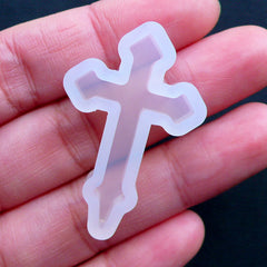 Catholic Cross Mould | Baptism Jewelry Making | Creepy Cute Decoden Phone Case | Halloween Mold | UV Resin Mold | Flexible Silicone Mold (21mm x 35mm)