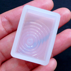 Water Ripple Silicone Mold in Rectangular Shape | Rectangle Flexible Mold with Water Effect | Epoxy Resin Mould | UV Resin Jewelry Making | Clear Soft Mold (20mm x 30mm)