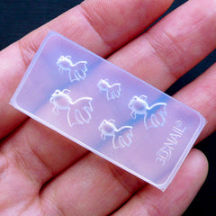 Miniature Goldfish Silicone Mold (5 Cavity) | Flexible Fish Mould | Epoxy Resin Art | Clear UV Resin Mold (6mm to 11mm)