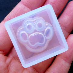Paw Mold | Kawaii Resin Cabochon DIY | Animal Silicone Mould | Soft Clear UV Resin Mold | Decoden Supplies (23mm x 22mm)