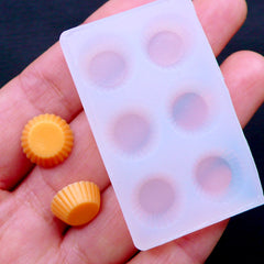 Miniature Tart Bottom Silicone Mold (6 Cavity) | Dollhouse Food Craft | Doll Food Mould | Polymer Clay Mold | Resin Mold (12mm x 5mm)