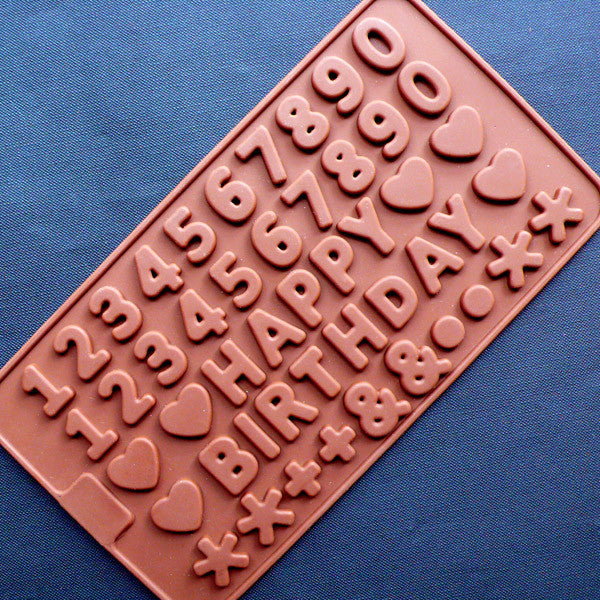 Number 0 to 9 Silicone Mold (49 Cavity) | Happy Birthday Mold | Fondant Mold | Food Safe Mold | Epoxy Resin Mould | Party Supplies