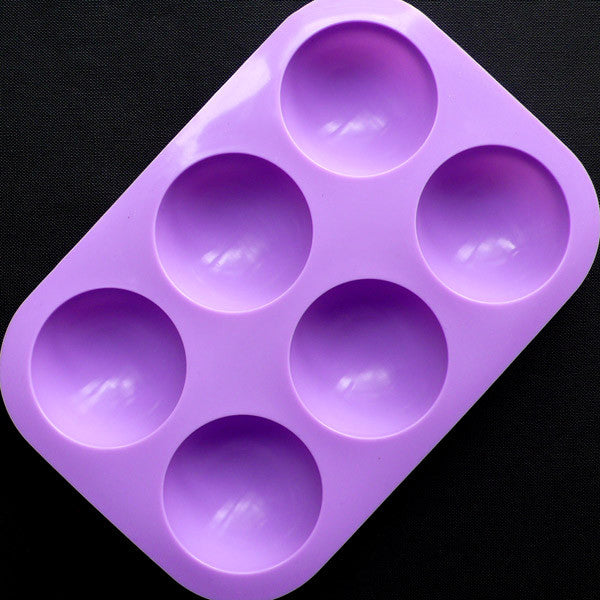 Half Sphere Silicone Mold (6 Cavity) Round Dome Cabochon Mould