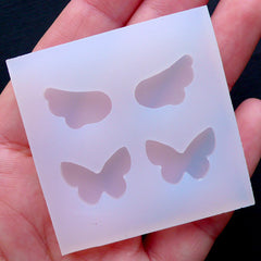 Angel Wings & Butterfly Silicone Molds (4 Cavity) | UV Resin Clear Mould | Kawaii Soft Molds | Insect Flexible Mold | Epoxy Resin Craft Supplies