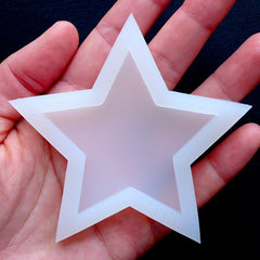 Big Star Silicone Mold | Decoden Cabochon Flexible Mould | Kawaii Epoxy Resin Soft Mold (59mm x 55mm)