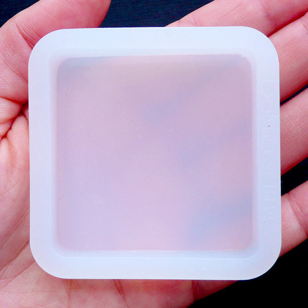 Rounded Square Silicone Mold Square Mold with Round Corner Flexible Epoxy Resin Mold Cabochon Mould Decoden Supplies (49mm x 49mm)