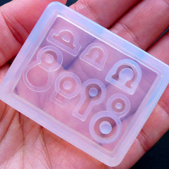 Pendant Bail Eye Pin Jump Ring Silicone Molds (8 Cavity) | Charm Converter Soft Mold | UV Resin Clear Mold | Resin Jewelry Mounting Flexible Mold