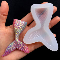 Mermaid Tail Silicone Mold | Fairytale Decoden Cabochon Mold | Marine Life Mold | Flexible Food Safe Mould (49mm x 81mm)