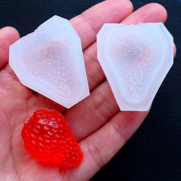 3D Strawberry Silicone Mold, UV Resin Soft Mold, Flexible Fruit Mold, MiniatureSweet, Kawaii Resin Crafts, Decoden Cabochons Supplies