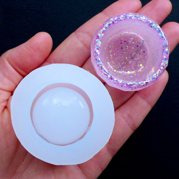 Round Faceted Bowl Silicone Mold  Small Container Flexible Mould