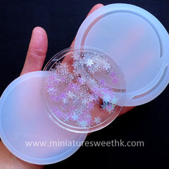 Round Shaker Mold | Kawaii Bezel Mold for Liquid Resin Charm Making | Waterfall Resin Piece DIY | Decoden Phone Case Supplies (80mm)