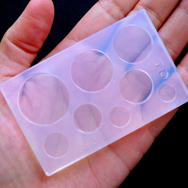 DIY 6-Cavity Silicone Large Round Molds 6 Pack Circle Disc Resin