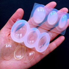 Resin Shaker Charm Mold | Hollow Oval Dome Mold (3 Cavity) | UV Resin Soft Mold | Epoxy Resin Art Supplies | Silicone Flexible Mould (22mm x 30mm, 17mm x 25mm, 13mm x 25mm)