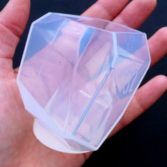 Big Quartz Silicone Mold | Faceted Crystal Mold | Epoxy Resin Paperweight Making | Clear Flexible Mould | Home Decoration (61mm x 54mm x 48mm)